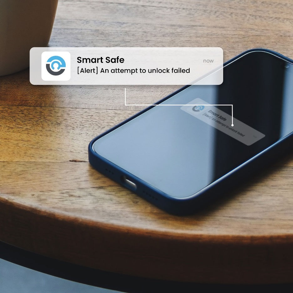 A phone showing a failed unlock attempt of the Smart Safe.