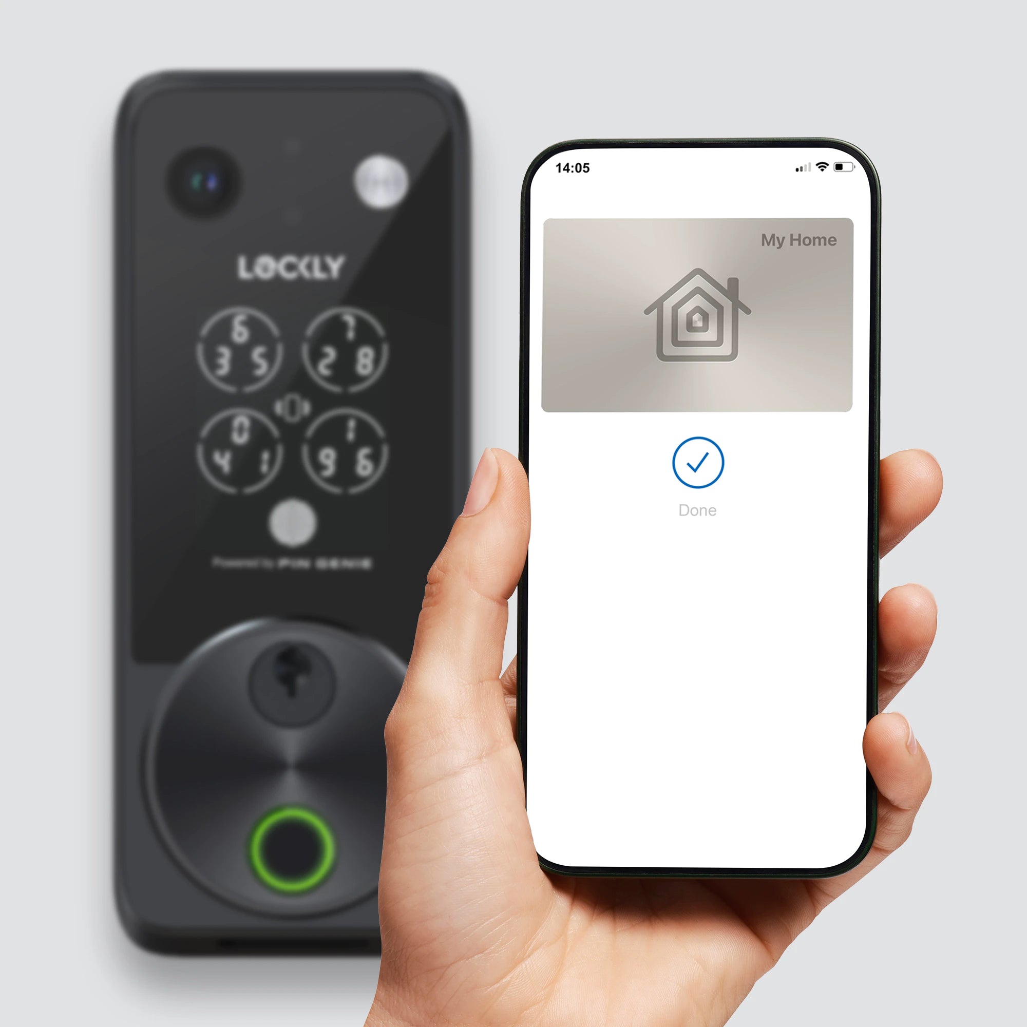Using phone to unlock Lockly Zeno smart lock