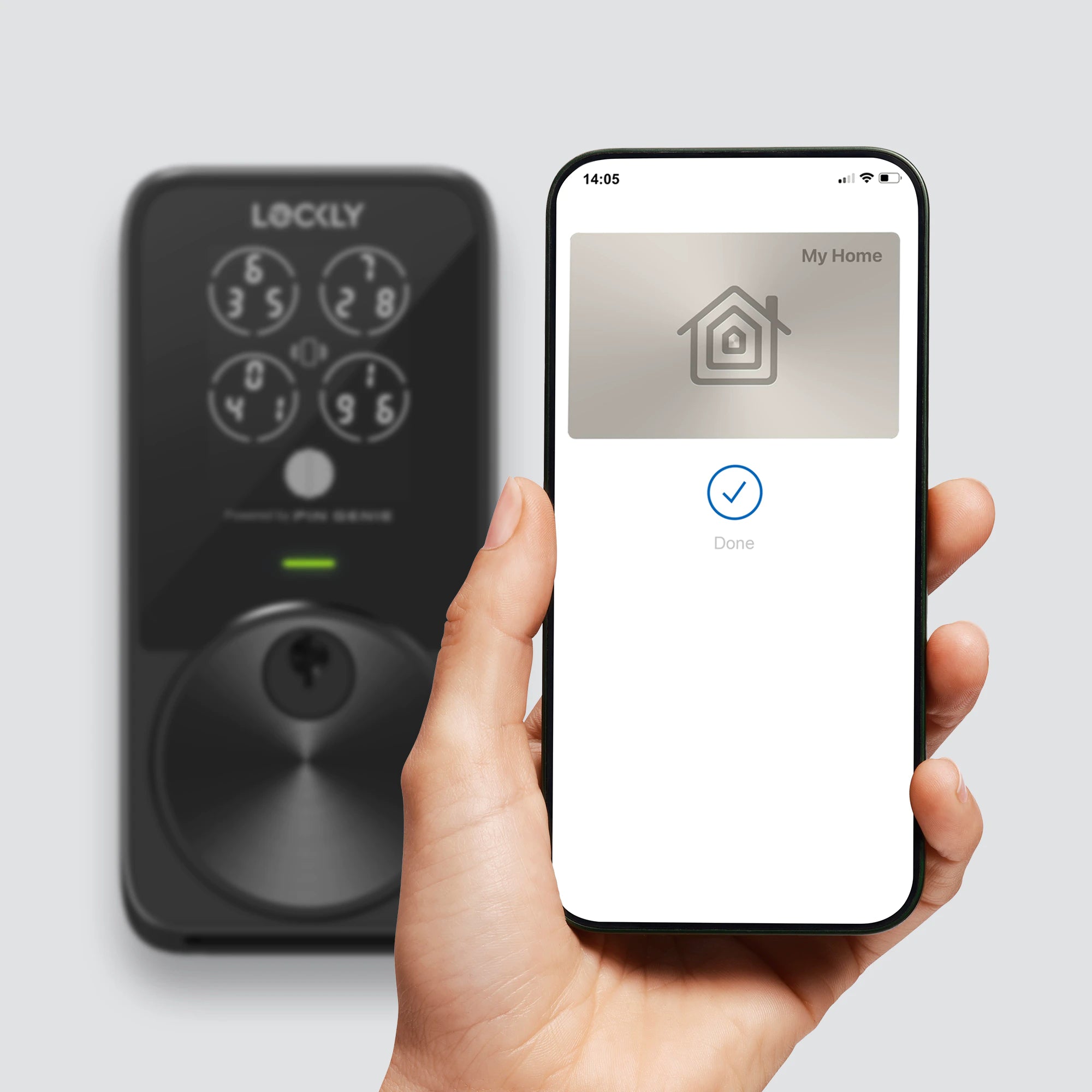 Using phone to unlock Lockly Zeno smart lock