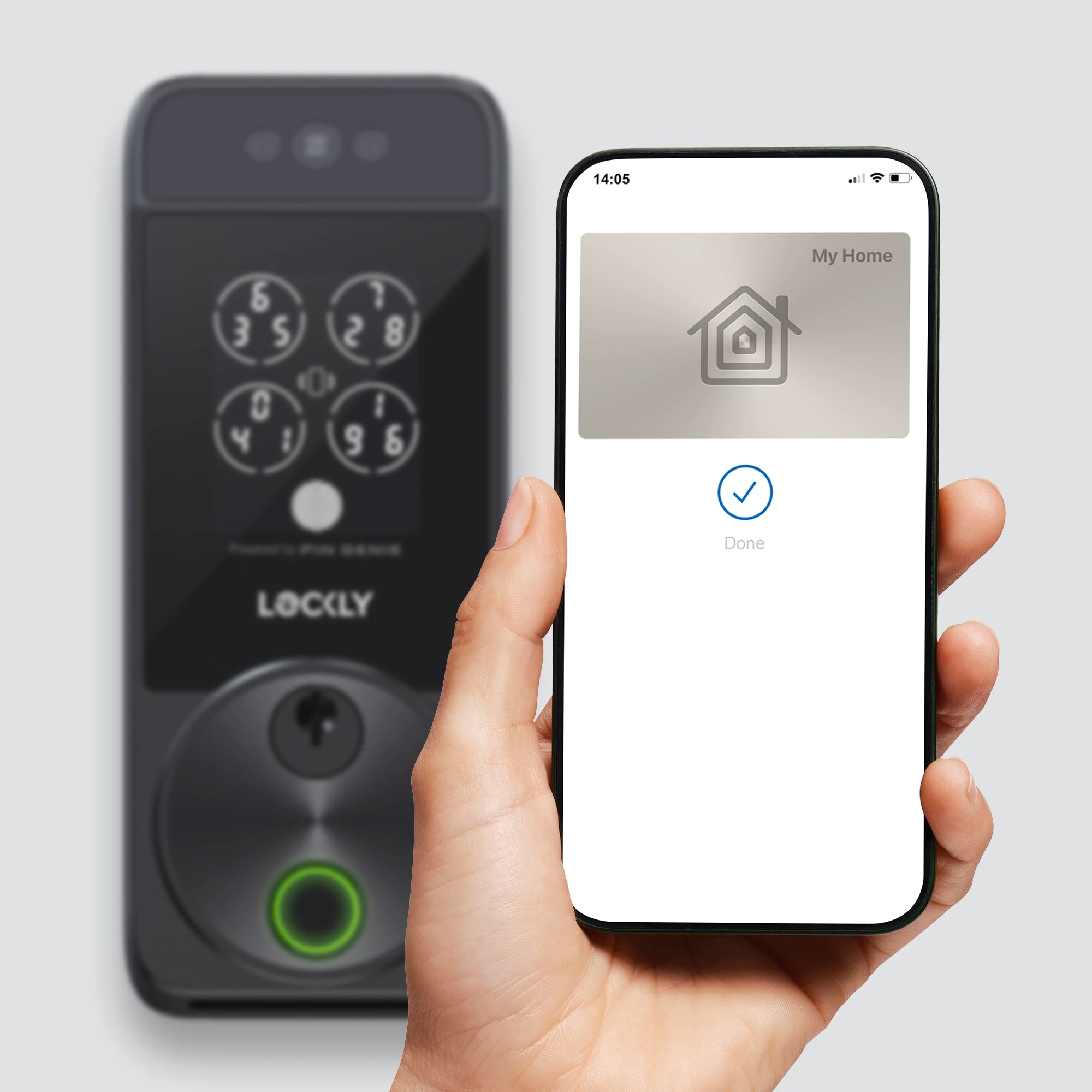 Using phone to unlock Lockly Zeno smart lock