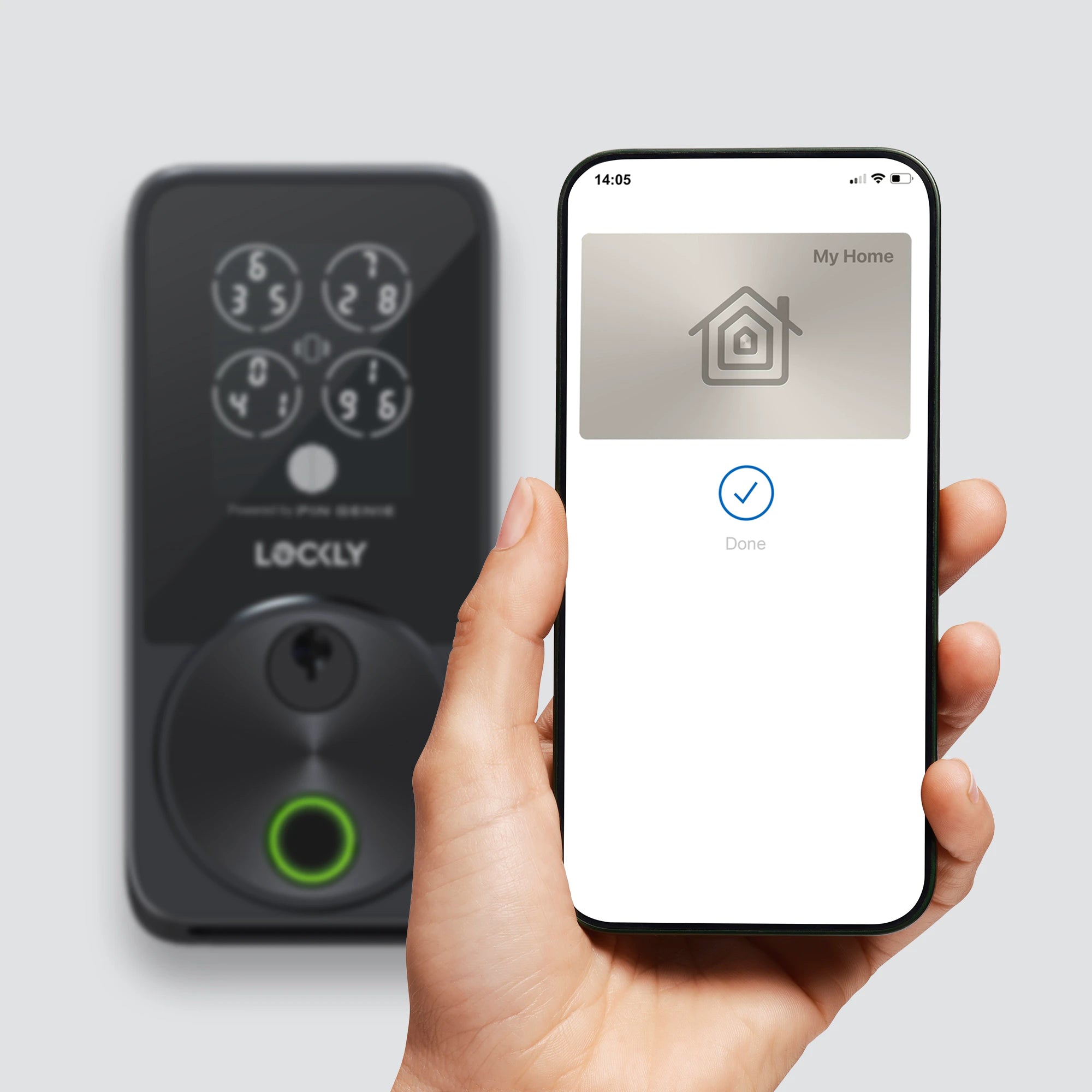 Using phone to unlock Lockly Zeno smart lock