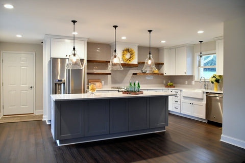New Kitchen in an Open Concept Home Bright Light