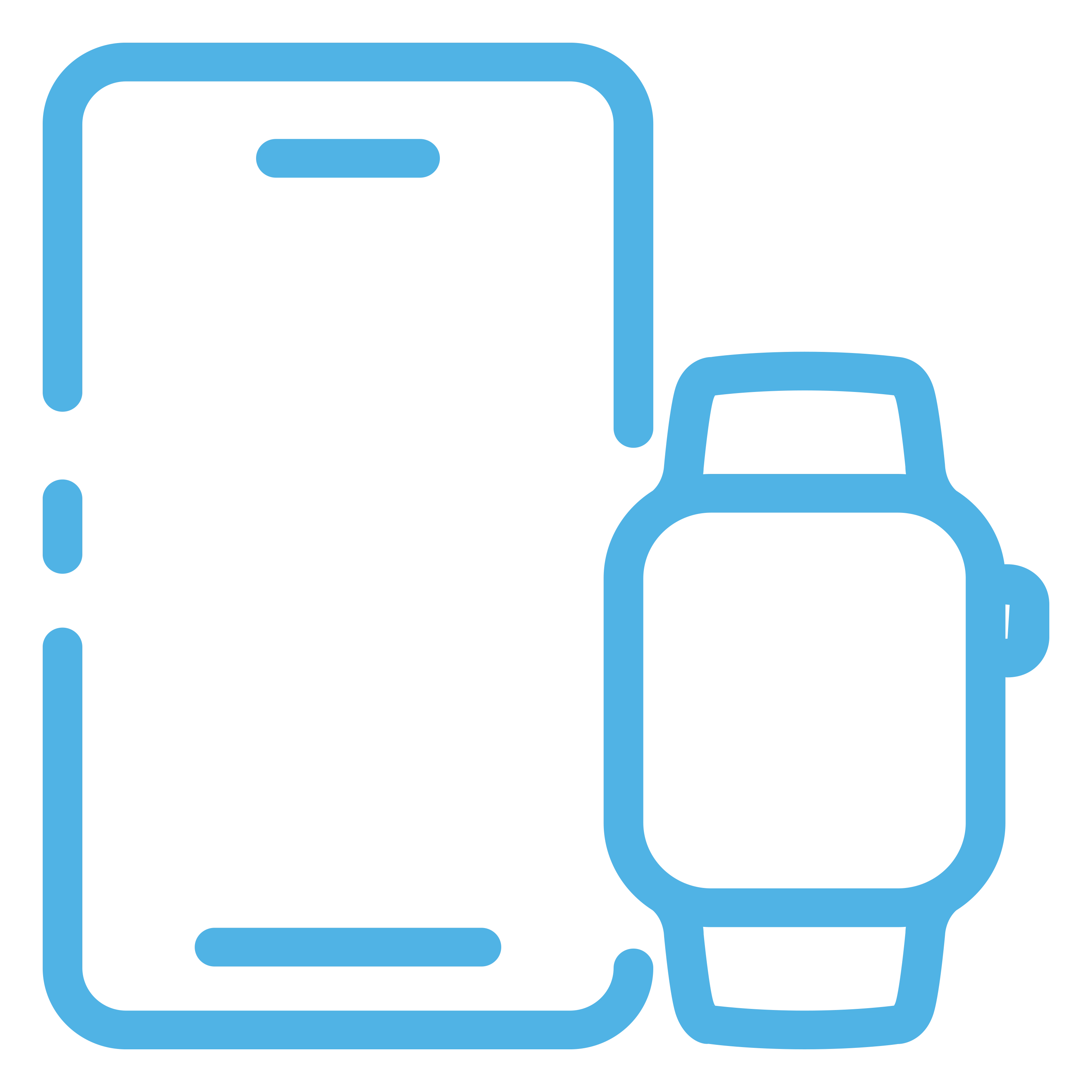 Phone and watch icons in blue